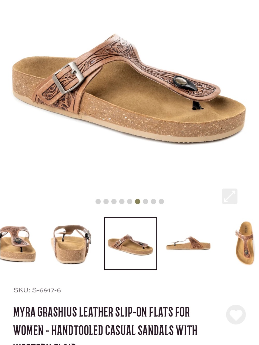 Myra tooled leather sandals NEW - Picture 5 of 5